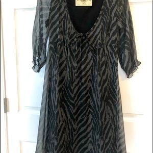 Animal print baby doll dress